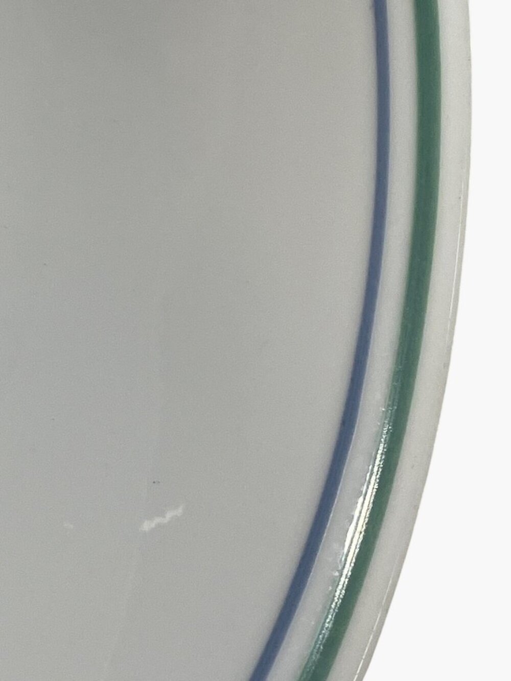 Corelle Corning COUNTRY COTTAGE White Bowl With Green and Blue Stripe Pattern - Picture 3 of 8